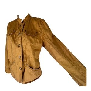 Live a Little Cotton Jacket in Mustard Gold Size Large